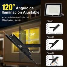 Foco LED Exterior 150W Floodlight IP66, Proyector Impermeable para Jardín, Iluminación de Exteriores y Cartelería Publicitaria Ajustable - Tipo de Enchufe A USA (110-127V) - Ver 5