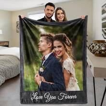 1PC 280gsm1pc Custom Photo Blanket, Custom Flannel Blanket With Photos And Text, Bedding Blanket, Custom Blanket For Bed, Custom Pictures Blanket, Personalized Photos Blanket For Family, Custom Image Blanket, Personalized Family Blanket With Image Washable Cute, Funny Custom, Unique, Personalized Ideal Gifts For Boyfriend, Ideal Gifts For Girlfriend, Ideal Gifts For Him, Ideal Gifts For Friends Boyfriend, Girlfriend, Friends Sofa, Bed, Car, Tea Room, Bedroom, Living Room, Bathroom, Dining Room,For Office - 彩色 - 查看 6