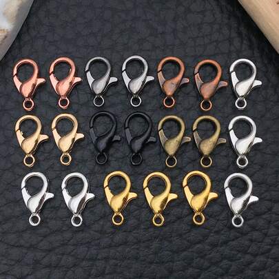50pcs Lobster Clasps Tiny Metal Alloy Lobster Claw Clasps For Necklace Bracelets Clip, Keychain Ring, Jewelry Making Accessories