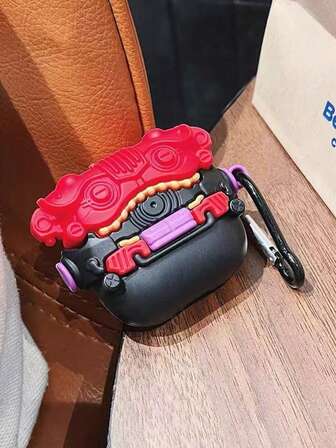 1個 カートゥーン調 日本風 黒赤メカスタイル シリコン不規則型 Bluetoothイヤホンプロテクターケース、A Irpdos 1/2/3/4/Pro/Pro2/対応