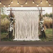 1pc Romantic Boho Style Tapestry Backdrop: Add A Beautiful Natural Ambiance To Your Wedding, Perfect For Outdoor Ceremonies, Valentine's Day Decor Or Autumn Parties, Easily Create A Soft, Dreamy Backdrop To Celebrate Every Special Moment Of Love. Available In Multiple Sizes. - Multicolor - View 3