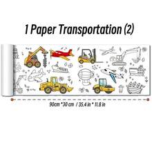 Rollo de dibujo de lienzo de animales de 90cm para niños, rollo de papel para colorear, relleno de Color, Graffiti, pintura cortada en papel, escuela educativa - 1 Tráfico de papel 2 - Ver 12