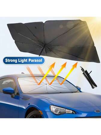 Autosonnenschutz, effektiver Sonnenschutz, faltbarer Autofensterrollo, passend für die meisten Autos, einfache Aufbewahrung, Wärmeisolierung, bohrungsfreie Verdunkelungsrollo mit 3 Saugnäpfen, schwarzer ausziehbarer Rollladen, tragbarer Fenstervorhang für Zuhause, Büro, Auto