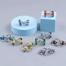 7pcs Bicycle Iron Chain Fidget Toys Keychain, Fidget Flippy Chains - Multicolor - View 4