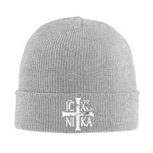 IC XC NIKA Christian Orthodox Helmet - Black Hat With White Cross Design, Unisex Winter Hat, Sports Style, Acrylic Material, Suitable For Casual Wear, Winter Headwear| Sports Cap| Acrylic Hat, Winter Clothing, Warm Hat, Soft And Breathable Material, Suitable For Daily Travel, Outdoor Running In Cold Weather, And Gifts, Religious Clothing - Black - View 7