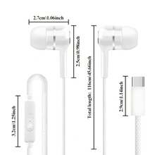 Type-C Wired Earbuds For Apple For Iphone 16/15, For IPad, And For Samsung - In-Ear Design With High-Quality Sound, Button Control, Noise Cancellation, USB Charging, Compatible With Multiple Devices, Earbud Headphones, Device Compatibility, Sleek Earbuds, Durable Earbuds, Wireles Earphone, Earbud Wireles, Headphone, Earbud, Earphone - 白色 - 查看 1