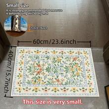 1pc Vintage Washable Beige Floral Oriental Style Non-Slip Rug, High Density 1350g/㎡, Artificial Cashmere Super Soft Fiber Bathroom Carpet, Ultra Soft Bath Mat, Area Rug, Doormat, Machine Washable, Low Pile, TPR Backing, Fluffy Fabric, Suitable For Entryway, Bathroom, Bedroom, Kitchen, Entrance, Indoor & Outdoor, Bathroom Accessories, Christmas Kitchen Decor - Multicolor - View 16
