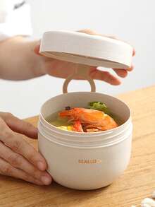 5-In-1 Bento Box Set With Spoon, Rotating Leak-Proof Lunch Box, Portable Oatmeal Cup, Round Lunch Box, Fruit Salad Bowl, Microwave- Meal Prep Container, Suitable For Students And Office Workers - Multicolor - View 4
