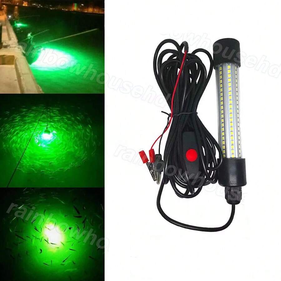12V-24V LED Submersible Underwater Fishing Light -LED Night Bait Detector Attracts Fish, Crabs, Shrimp, Squid ,Durable Saltwater-Resistant Design - Transparent - View 1