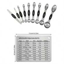 8/10/17件套量杯量勺套装，不锈钢材质，双面磁性量勺，带刻度的量杯量勺套装，粉末和液体量具，烘焙专用量杯量勺套装，适用于面包、马卡龙、蛋糕、抹茶粉、咖啡粉等，适用于干湿食材 - 厨房用品 - 烘焙工具 - 厨房小工具 - 彩色和黑色 - 彩色 - 查看 20