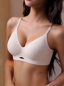 Bộ 2 áo ngực không gọng, màu trơn và kẻ sọc, nâng đỡ, áo ngực thể thao. - Nhiều màu - Xem 3