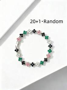 1条时尚四叶草彩色铜手链，男士朋克风合金手链，适合男士日常佩戴，夏季适用，送朋友的礼物 - 手鍊 - 查看 18