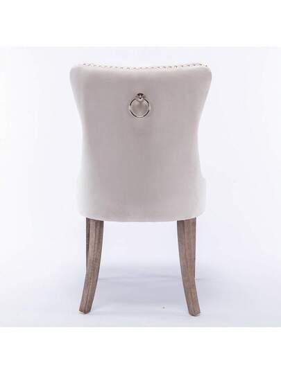 Moderne Dining Chairs, Premium Plush Solid Wood, Contemporary Fluwelen Upholstered Chairs Studded Head Set Of 2, Beige, Black, Grijs Available. view 7