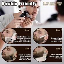 AWYYNoerrors White Barber Pencil For Lineup Magic Hairline Beard Guide Shaping Pencils Barber Chalk For Design Hairline Razor Trace Barber Pencils Set With Sharpener Ruler Brush For Men - 白色 - 查看 6