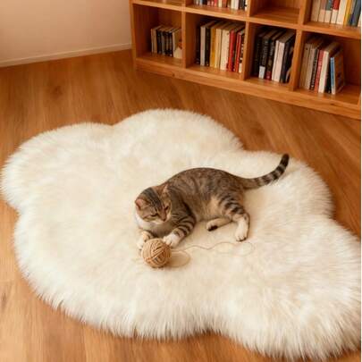 1pc Plush Cloud Carpet, Bathroom Decor Rug, Fluffy Material, Living Room Carpet, Bedroom Carpet, Entryway Carpet, Machine Washable, Modern Home Decor, Ideal For Entryways Or Shoe Cabinets