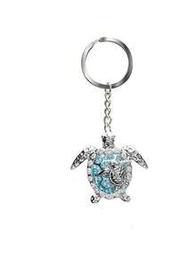 Elegant 1pc Women's Silver-Colored Cartoon Turtle Keychain Purse Charm, Perfect Birthday Gift For That Special Woman In Your Life Car Accessories Bag Charm School Cute Goth Y2k Bag Lanyards With Id Holder Car Accessories Bag Charms Car Teacher Friend Sister Gift Ideas - Silver - View 6
