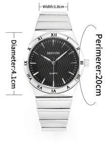 1pc Fashion Men's Business Wrist Watch, Minimalist Steel Band Waterproof Luminous High-Quality Men's Quartz Watch - Multicolor - View 11