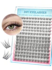 平台推荐一款畅销的168片装单根假睫毛簇，D型卷翘，DIY睫毛嫁接，9-12毫米混合睫毛簇，适合初学者，易于使用，非常适合节日派对、旅行和约会。 - D - 查看 2