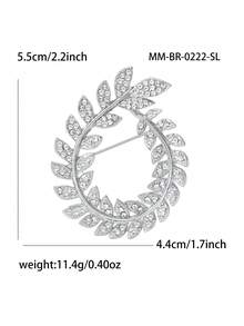 女士水钻花环胸针 花环胸针 戒指 叶子别针 派对 宴会 珠宝礼物 - Rhinestone Wreath Brooch - 查看 12