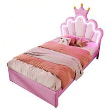 Kids Bed Frames, Headboards & Footboards - Pink + PU + 90cm*200cm - View 7