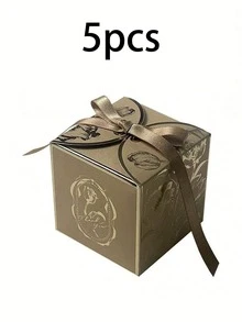 20个/5个/包 豪华金箔礼盒,派对回礼,婚礼装饰,带盖丝带纸方形礼盒,适用于婴儿派对、新娘派对、毕业典礼、单身派对,郁金香压花精致包装礼盒,高端婚礼仪式优雅礼盒,派对回礼盒 - 彩色 - 查看 21