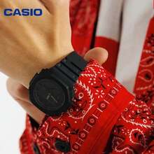 Casio 卡西欧 G-Shock 数字模拟双显手表，48.5 毫米黑色多边形表盘，树脂表带，200 米防水，双显，防震 GA-2100-1A1PR - 均碼 - 查看 9