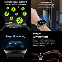 PANDA New Smart Watch With High-Definition Full-Touch Color Screen, Compatible With IOS/Android, IP68 Waterproof For Swimming, Supports Multi-Language & Multi-Dial, Call & Message Reminder, Pedometer, Music Control, Sports Modes, Suitable For Daily Use And Gift (Watch 11 MINI) - 黑色 - 查看 8