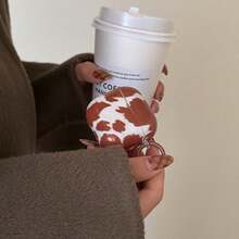 Cow Pattern Cute Brown Cow Print Earphone Case Compatible With AirPods4/AirPodsPro3/AirPodsPro2/AirPods2, Minimalist & Fashionable Earphone Case For Women, Apple Earphone Case/Cover - Brown - View 6