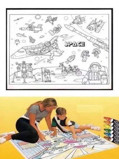 Tapete Para Colorear Reusable para Niños Mat Fun Space