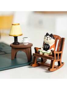 1pc Cute Cat Figurine, Creative Coffee Frog Decor Ornament, DIY Resin Crafts Decoration Room Decor Home Decor Ornaments Home Miniature Things - Multicolor - View 3