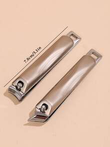 2pcs Nail Clippers, Splash-Proof Nail Clippers, Made Of High-Quality Stainless Steel For Fingernails And Toenails, Durable And Wide Blades, Nail Care Tools Suitable For All, Bedroom, Bathroom, Nail Cleaning And Repair - Camel - View 5