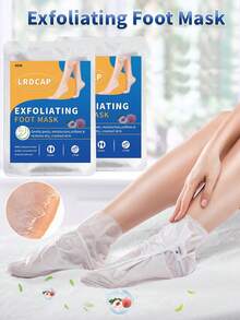 5 Pairs Peach & Aloe Vera Foot Mask - Exfoliating Foot Mask, Moisturizing & Nourishing With Lactic Acid, Urea & Malic Acid For Rough & Dry Feet,Foot Care,Nourishing, Exfoliating Mask,Foot Care Essentials,Foot Mask For Dead Skin Removal Foot Care, Pedicure Product & SPA , Merry Christmas Gift