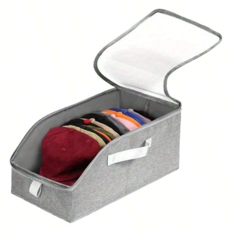 YBaseball Hat Organizer Large SpaceSaving Storage with Clear Window Lid Baseball Cap Holder for Home Clothing Boxes Bedroom Travel Dormitory Holiday Office Books Bedding Shelf Organization - atributo único - Ver 1