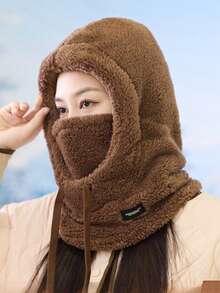 Balaclava Fleece Ski Mask For Men Women Winter Face Masks Windproof Hooded Scarf Cold Weather Hat Neck Warmer - A - View 11