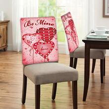 2/4/6 chiếc Vỏ bọc ghế vải lanh họa tiết trái tim, trang trí nhà cửa, thích hợp làm quà tặng ngày lễ tình nhân, trang trí, gia đình hàng ngày, phòng khách, phòng ăn, sân vườn, khách sạn, vỏ bọc ghế bằng chất liệu polyester có thể giặt được - Nhiều màu - Xem 7