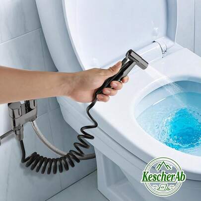 Black Bidet Sprayer For Toilet, Handheld Jet Sprayer Adjustable Water Pressure Muslim Shower With Bidet Hose, Bidets Faucet For Existing Toilets Cloth Diaper Spray For Baby/Feminine Wash
