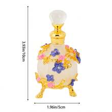 Luksusowa butelka na perfumy w kształcie kwiatu o pojemności 30 ml, dekoracyjna, pusta, napełniana, z ozdobnym kroplomierzem, do aromaterapii i medytacji jogi, przenośna butelka poprawiająca nastrój, prezent świąteczny, odpowiednia na wesela, festiwale, codzienne nabożeństwa lub jako prezent dla honorowych gości - Wielokolorowe - Zobacz 11