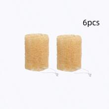 2个装天然丝瓜络沐浴海绵，非洲网状海绵，用于去角质，使肌肤光滑清洁，男女通用，适用于浴室、脸部和背部清洁。