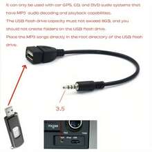 通用 USB-AUX 音频线：即插即用，高速 Cat 7 3.5mm 车载音频线，3.5mm OTG 转接线，适用于车内及其他场所的无缝音频连接，3.5mm AUX 转 USB 音频线，黑色车载 AUX 适配器，USB 耳机转换器，公头转母头，迷你 USB 接口，USB 供电，≤36V 工作电压 - 黑色 - 查看 7