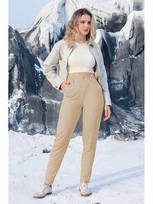 Women's High Waisted Leg Dress Pants, Work Business Trousers, Formal Office Tummy Control Slacks, 2025 - 卡其色 - 查看 6