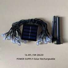 一套太阳能户外串灯，20/50/100颗LED泡泡水晶球灯，8种照明模式，适用于户外花园、树木、庭院、婚礼、派对、节日、圣诞节装饰 - 太陽能氣泡球 - 查看 11