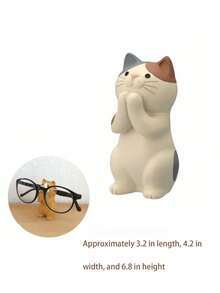 1pc Slouchy Phone Holder, Horizontal Cat Eye Glasses Rack, Office Pen Holder Storage Box, Student Desk Resin Crafts Decor Room Decor Home Decor Ornaments Home Miniature Things
