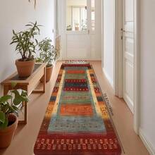 1 pieza Alfombra larga con estampado de arte abstracto bohemio, alfombra de cocina suave, antideslizante y absorbente, lavable a máquina, que crea una atmósfera cálida para la decoración del hogar. Alfombra rectangular de pelo corto para sala de estar, dormitorio, cocina, lavandería, baño - Multicolor - Ver 9