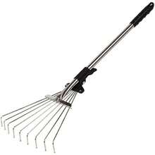 Garden Leak Rake Aluminio Aloy Herramienta de Hierba de Azada Liviana Rastrillo de Metal de Múltiples Dientes Telescópico Caducifolio Heno Hierba de Césped y Patio Color VariadoGarden Rakes - como en la foto - Ver 6