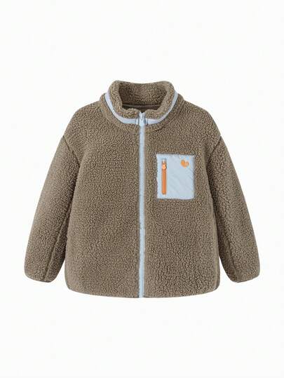 mini bala 2025年秋季新款儿童防静电抓绒外套，保暖户外款式