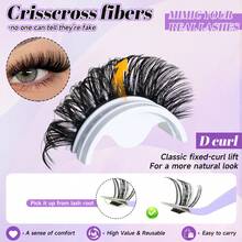 592 Pcs Lash Clusters Kit, Eyelashes Clusters Kit 8-18mm Individual Natural Lash Extension Kit D Curl Fluffy Wispy False Eyelashes (40D+60D+80D New, With Bond & Seal,Tweezers Brush) - màu đen - Xem 6