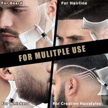 AWYYNoerrors White Barber Pencil For Lineup Magic Hairline Beard Guide Shaping Pencils Barber Chalk For Design Hairline Razor Trace Barber Pencils Set With Sharpener Ruler Brush For Men - 白色 - 查看 3