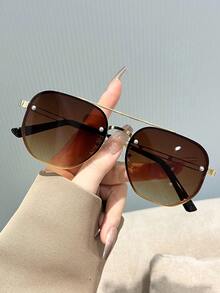 1 par de gafas de moda con marco de metal, accesorio de moda para la playa - Multicolor - Ver 1