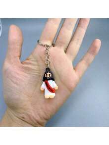 1pc Random Color Multicolor Creative Cartoon Jesus You Keychain Pendant, Key Chain Car Bag Ornament, Valentine's Gift For Friends, Daily Use Accessory Valentines Car Accessories Bag Charm School Cute Goth Y2k - 彩色 - 查看 2