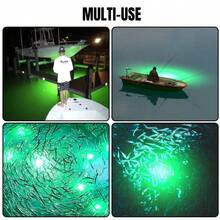 12V-24V LED Submersible Underwater Fishing Light -LED Night Bait Detector Attracts Fish, Crabs, Shrimp, Squid ,Durable Saltwater-Resistant Design - Transparent - View 10